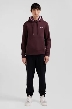 Sweatshirt à capuche en molleton bordeaux broderie Eden Park coupe Regular