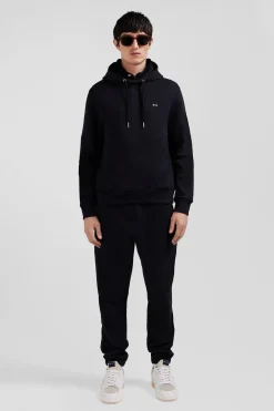 Sweatshirt à capuche en molleton coton noir coupe Regular