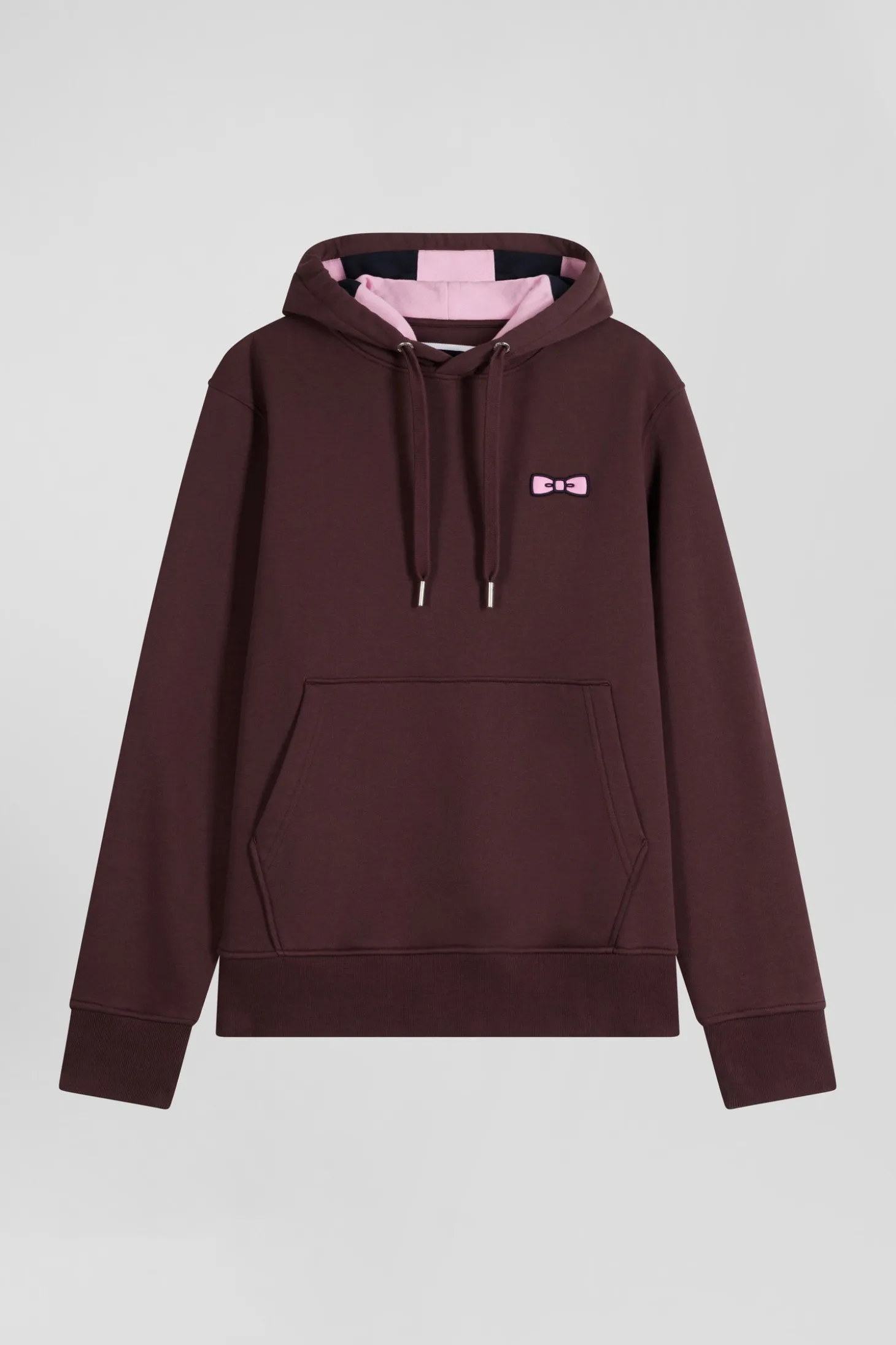 Sweatshirt à capuche en molleton bordeaux broderie Eden Park coupe Regular