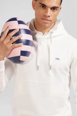 Sweatshirt à capuche en molleton coton écru coupe Regular