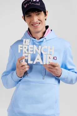 Sweatshirt à capuche en molleton ciel broderie Eden Park coupe Regular