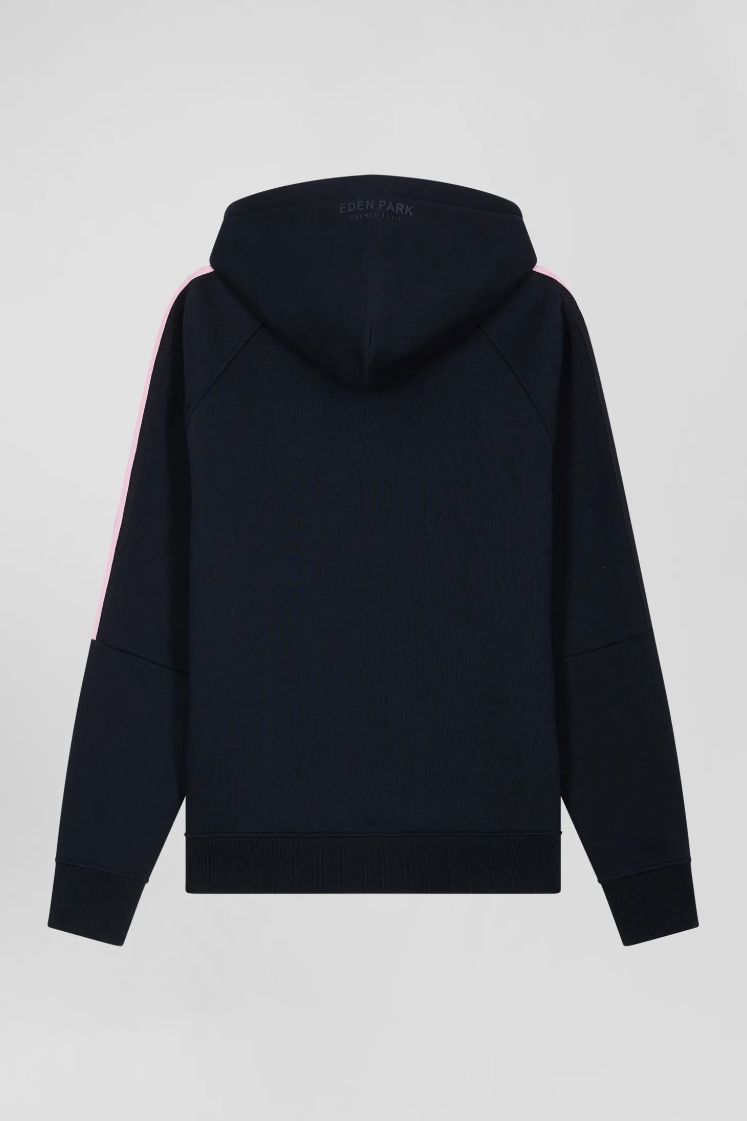Sweatshirt à capuche en molleton marine cordons de serrage siglés coupe Relaxed