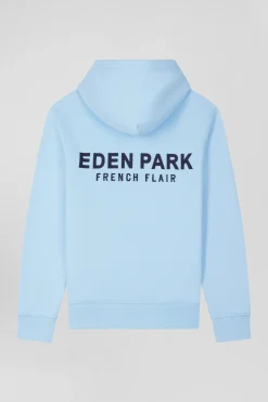 Sweatshirt à capuche en molleton ciel broderie Eden Park coupe Regular