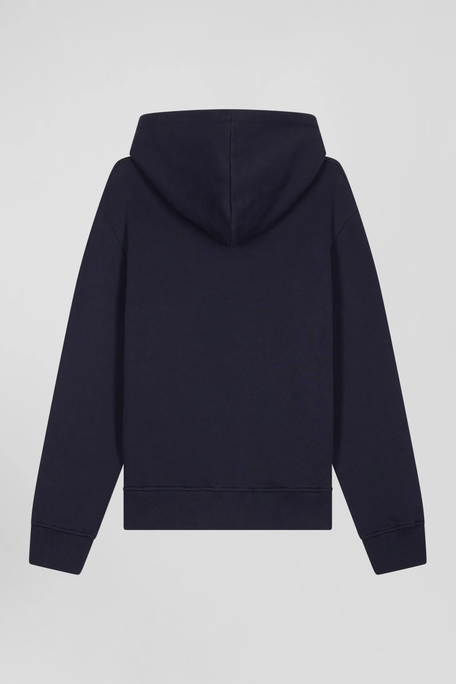 Sweatshirt à capuche en molleton coton bleu marine coupe Regular