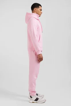 Sweatshirt à capuche en molleton coton rose coupe Regular