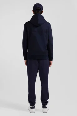 Sweatshirt à capuche en molleton bleu marine broderie Eden Park coupe Regular