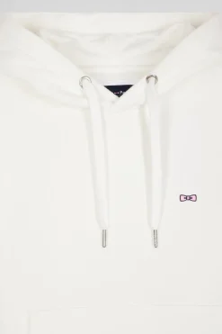 Sweatshirt à capuche en molleton coton écru coupe Regular