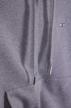 Sweatshirt à capuche en molleton coton gris coupe Regular