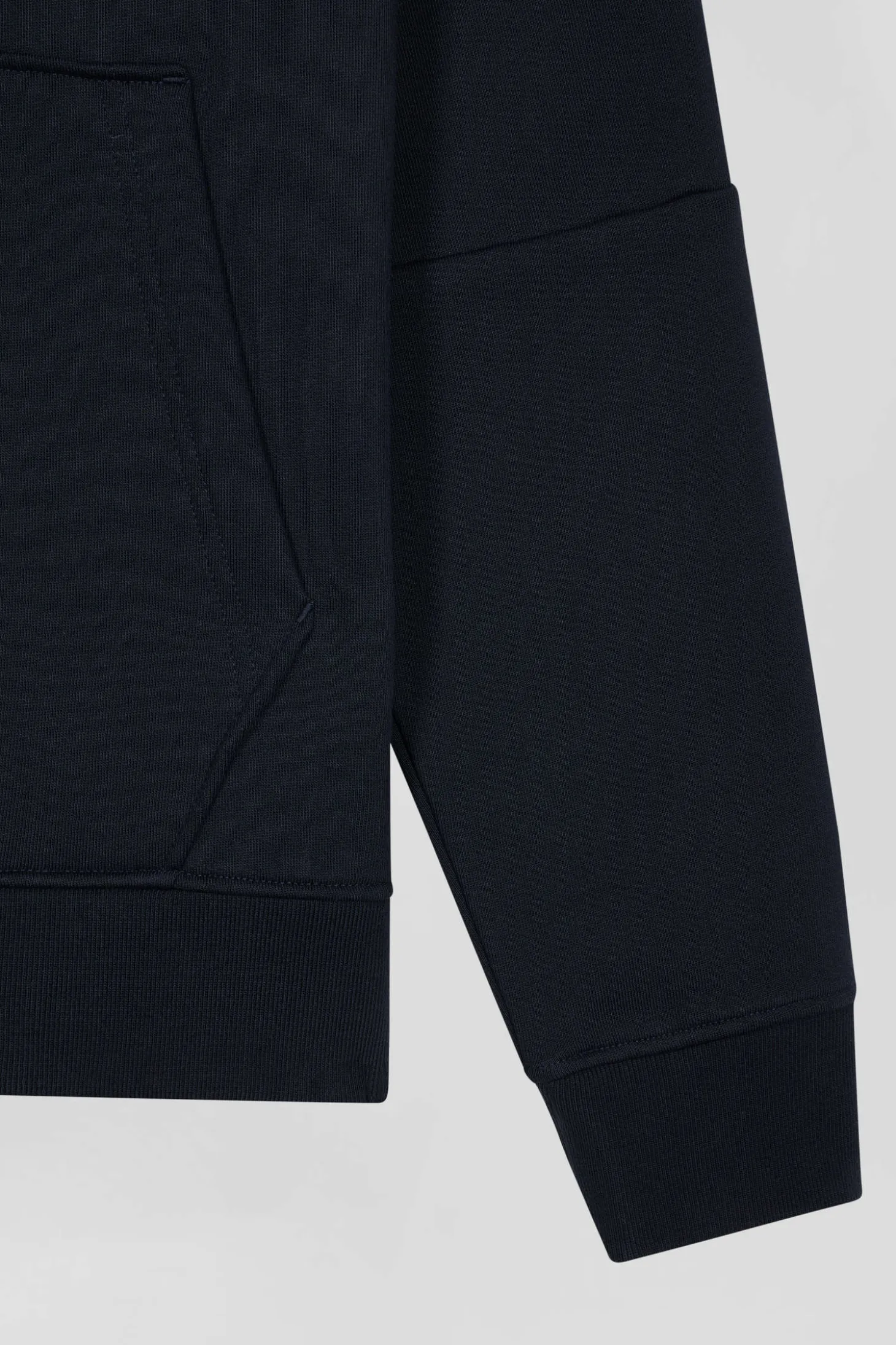 Sweatshirt à capuche en molleton marine cordons de serrage siglés coupe Relaxed