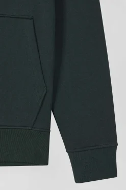 Sweatshirt à capuche en molleton vert broderie Eden Park coupe Regular