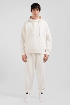 Sweatshirt à capuche unisexe en molleton coton écru surteint coupe Oversized