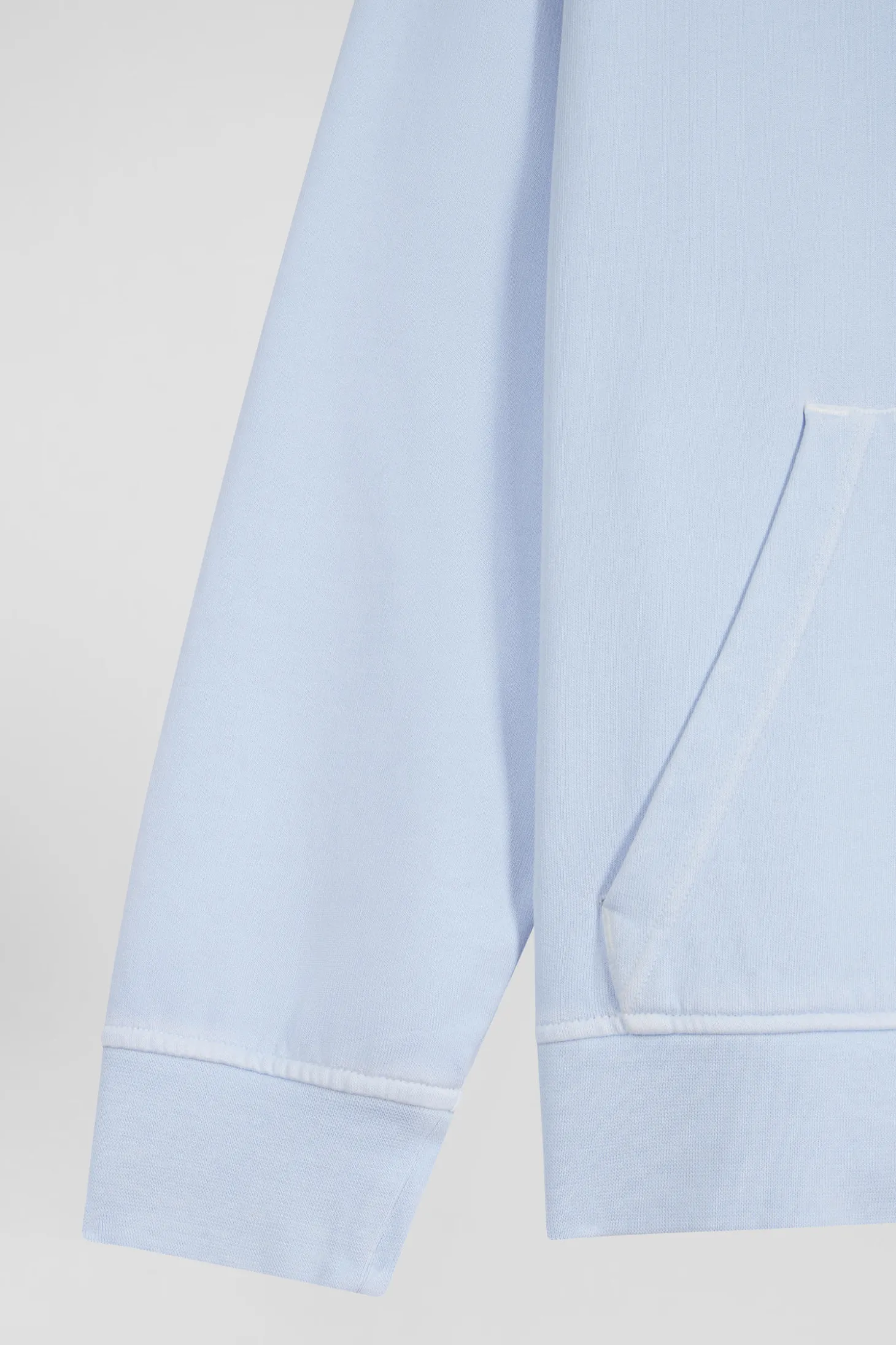 Sweatshirt à capuche unisexe en molleton coton ciel surteint coupe Oversized