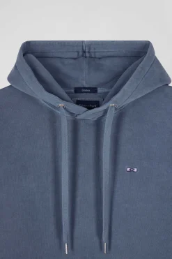 Sweatshirt à capuche unisexe en molleton coton gris surteint coupe Oversized