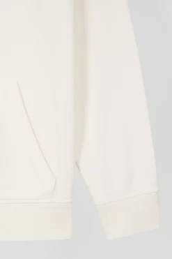 Sweatshirt à capuche unisexe en molleton coton écru surteint coupe Oversized