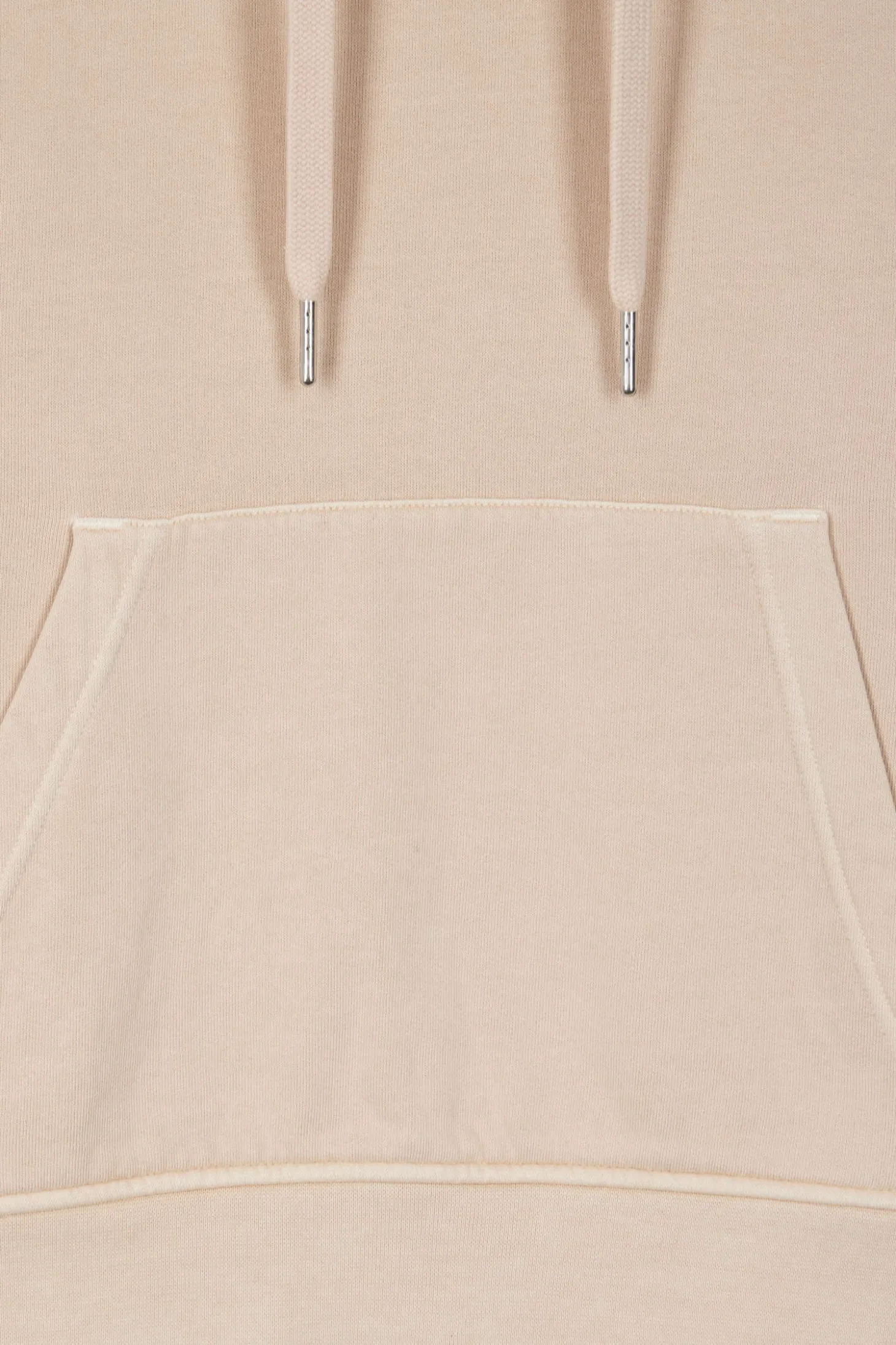 Sweatshirt à capuche unisexe en molleton coton beige surteint coupe Oversized