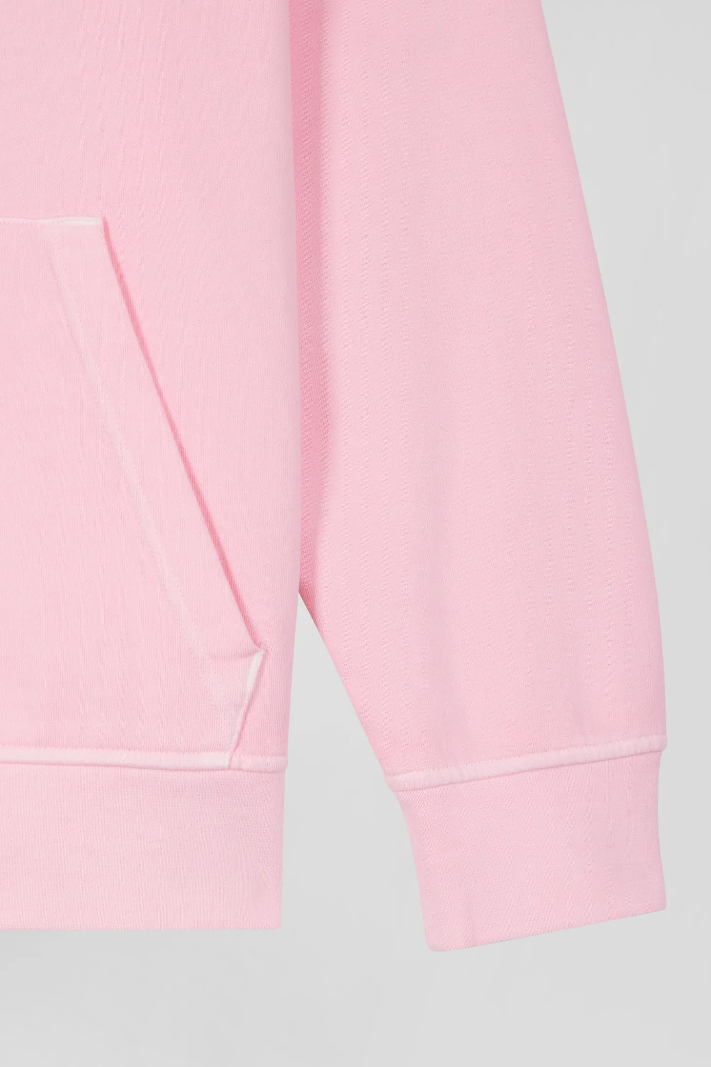 Sweatshirt à capuche unisexe en molleton coton rose surteint coupe Oversized