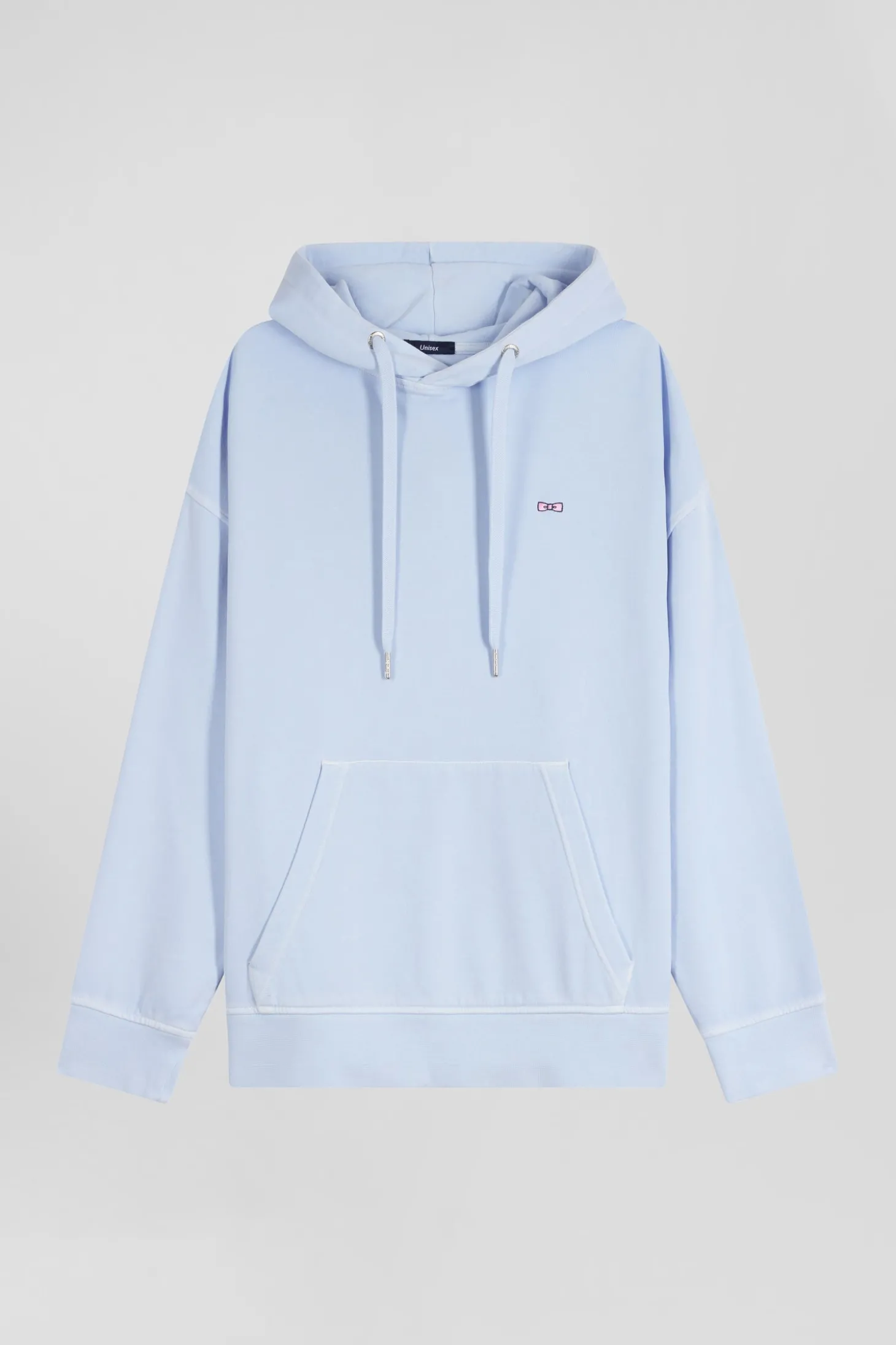 Sweatshirt à capuche unisexe en molleton coton ciel surteint coupe Oversized