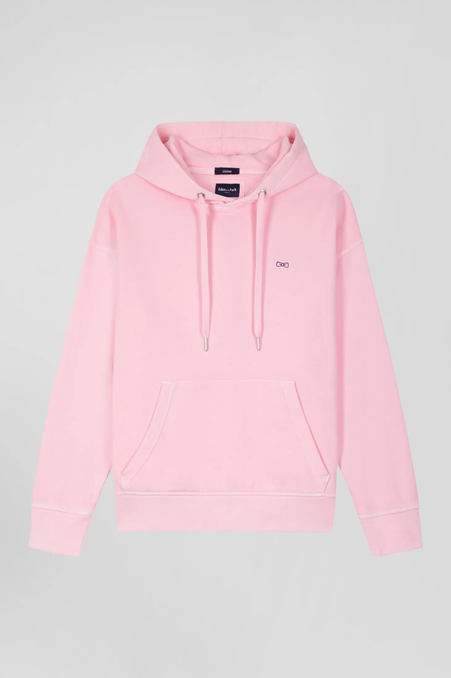 Sweatshirt à capuche unisexe en molleton coton rose surteint coupe Oversized
