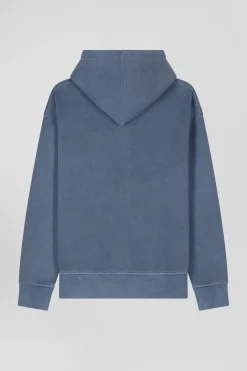 Sweatshirt à capuche unisexe en molleton coton gris surteint coupe Oversized