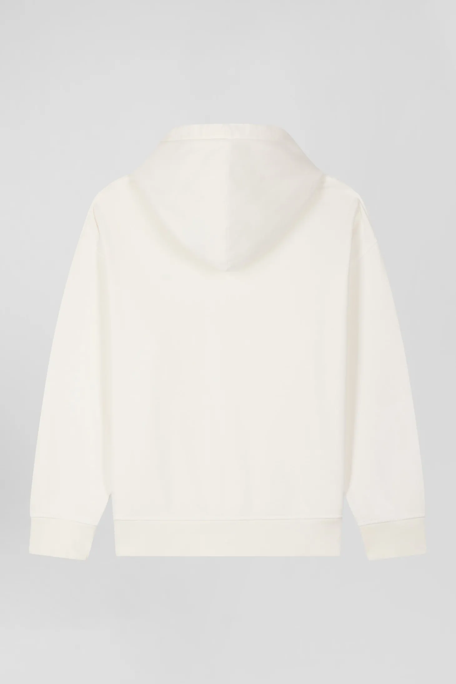 Sweatshirt à capuche unisexe en molleton coton écru surteint coupe Oversized