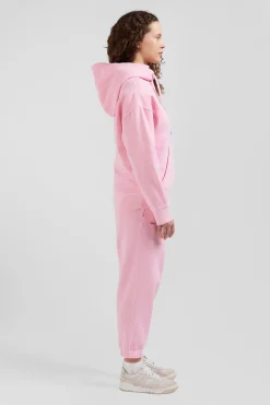 Sweatshirt à capuche unisexe en molleton coton rose surteint coupe Oversized