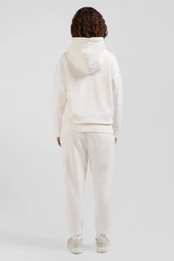 Sweatshirt à capuche unisexe en molleton coton écru surteint coupe Oversized