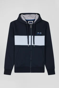 Sweatshirt à capuche zippé en coton ciel coupe Regular