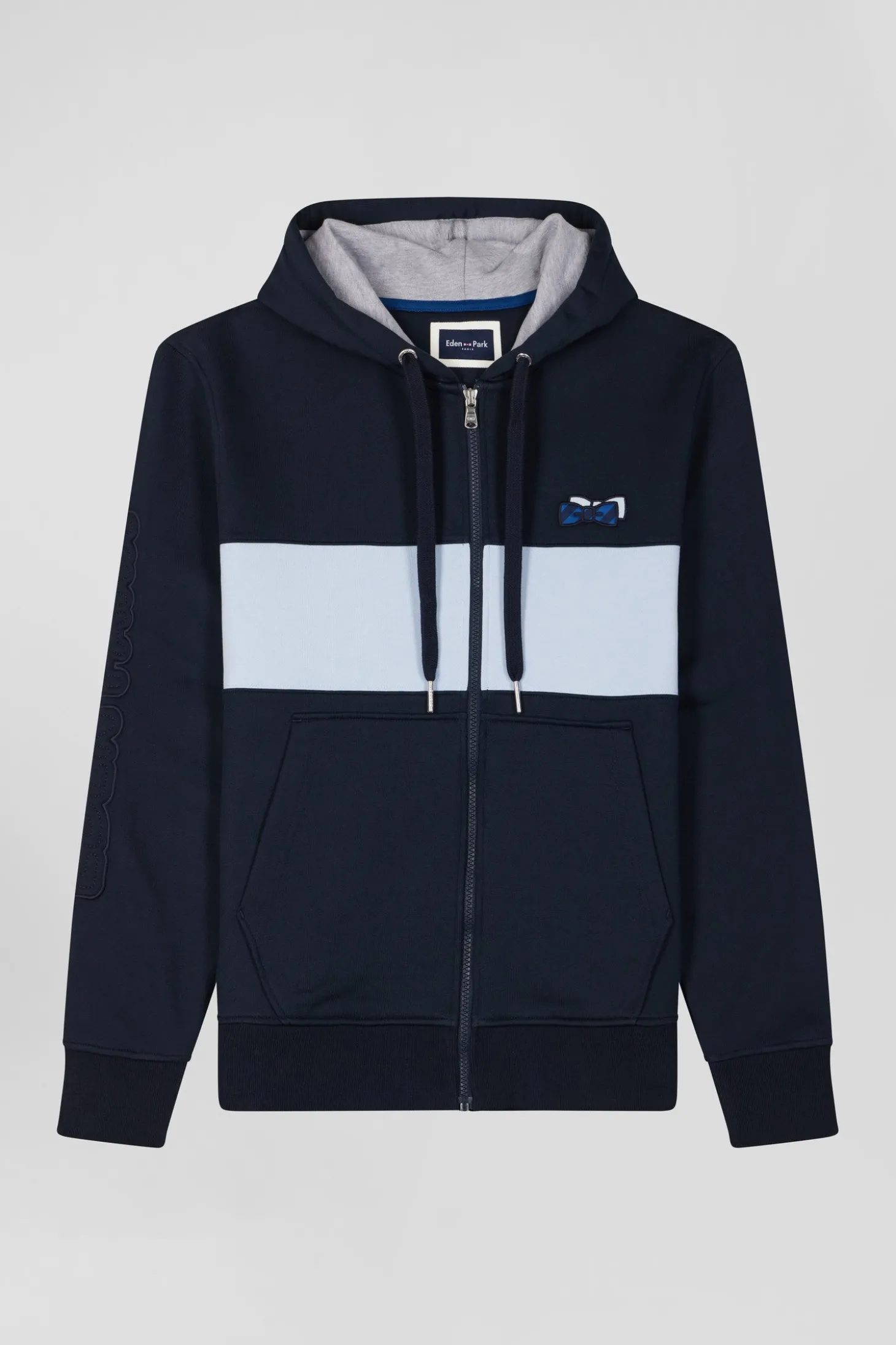 Sweatshirt à capuche zippé en coton ciel coupe Regular