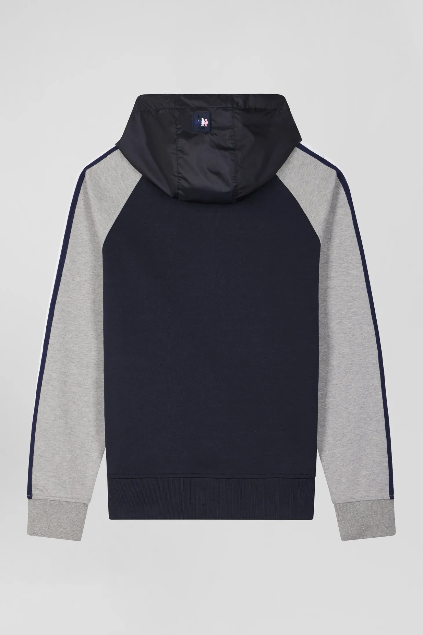 Sweatshirt à capuche zippé XV de France en coton mélangé gris coupe Regular