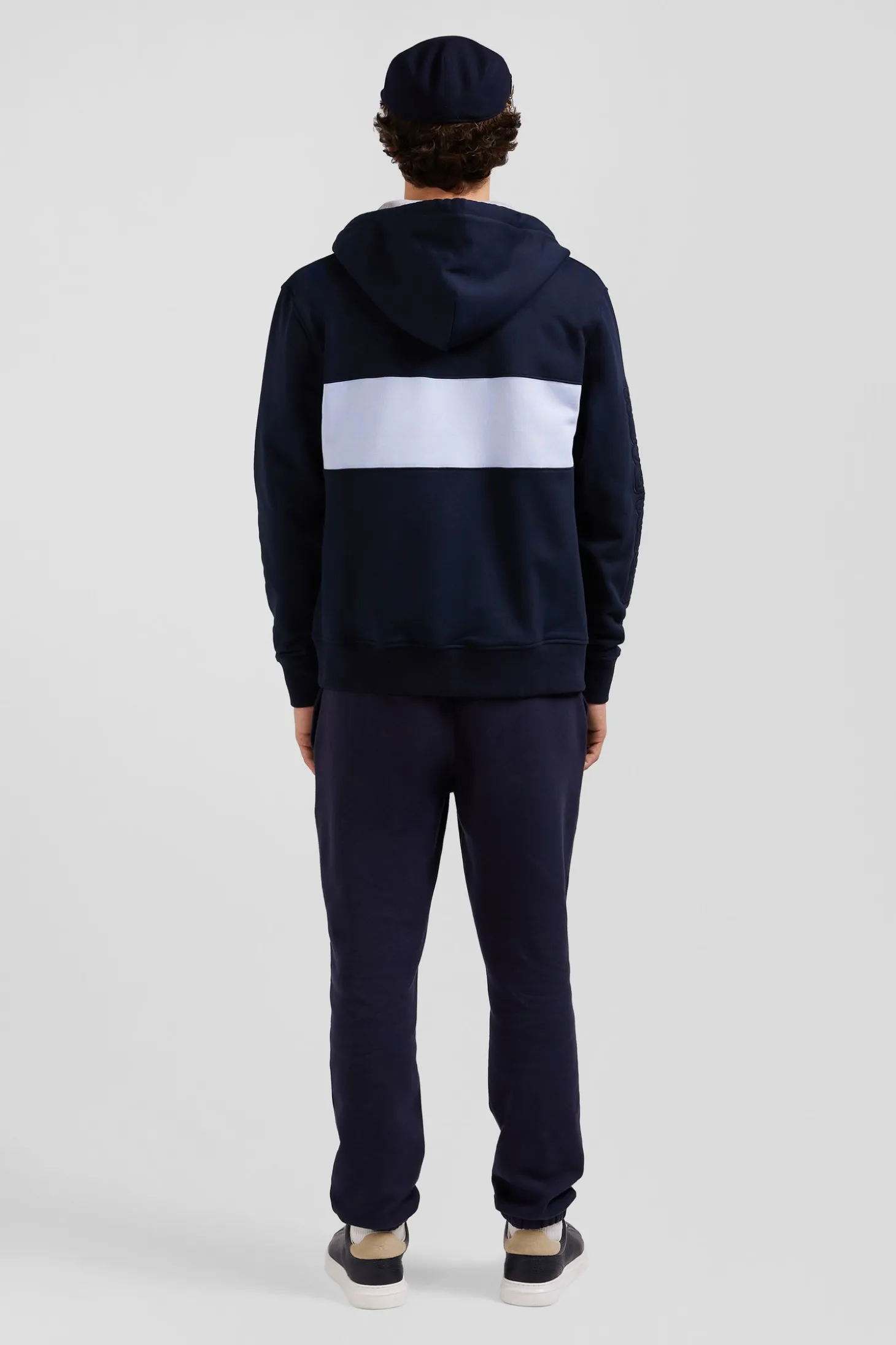 Sweatshirt à capuche zippé en coton ciel coupe Regular