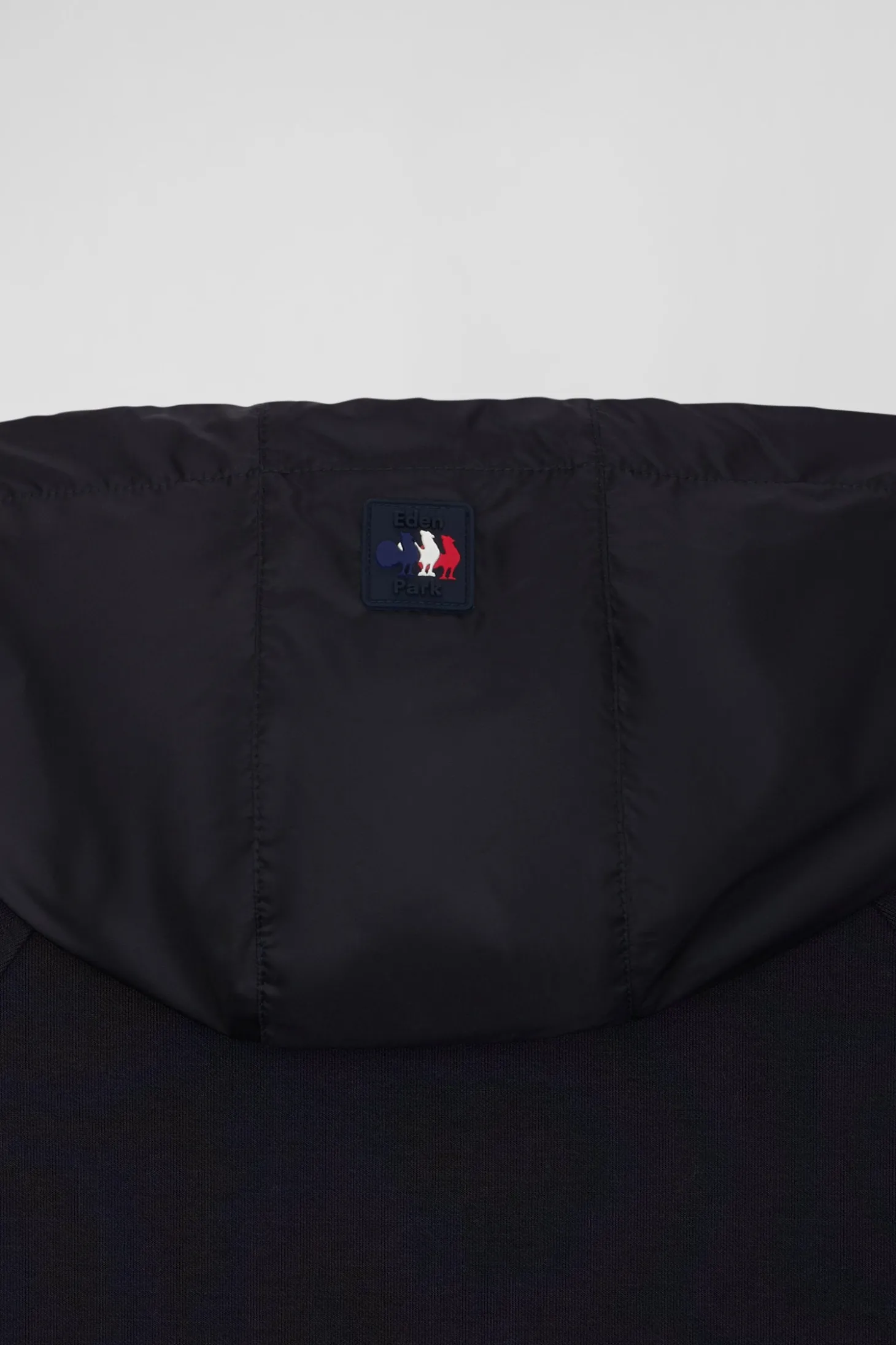 Sweatshirt à capuche zippé XV de France en coton mélangé bleu marine coupe Regular