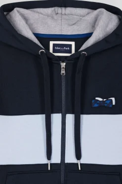 Sweatshirt à capuche zippé en coton ciel coupe Regular