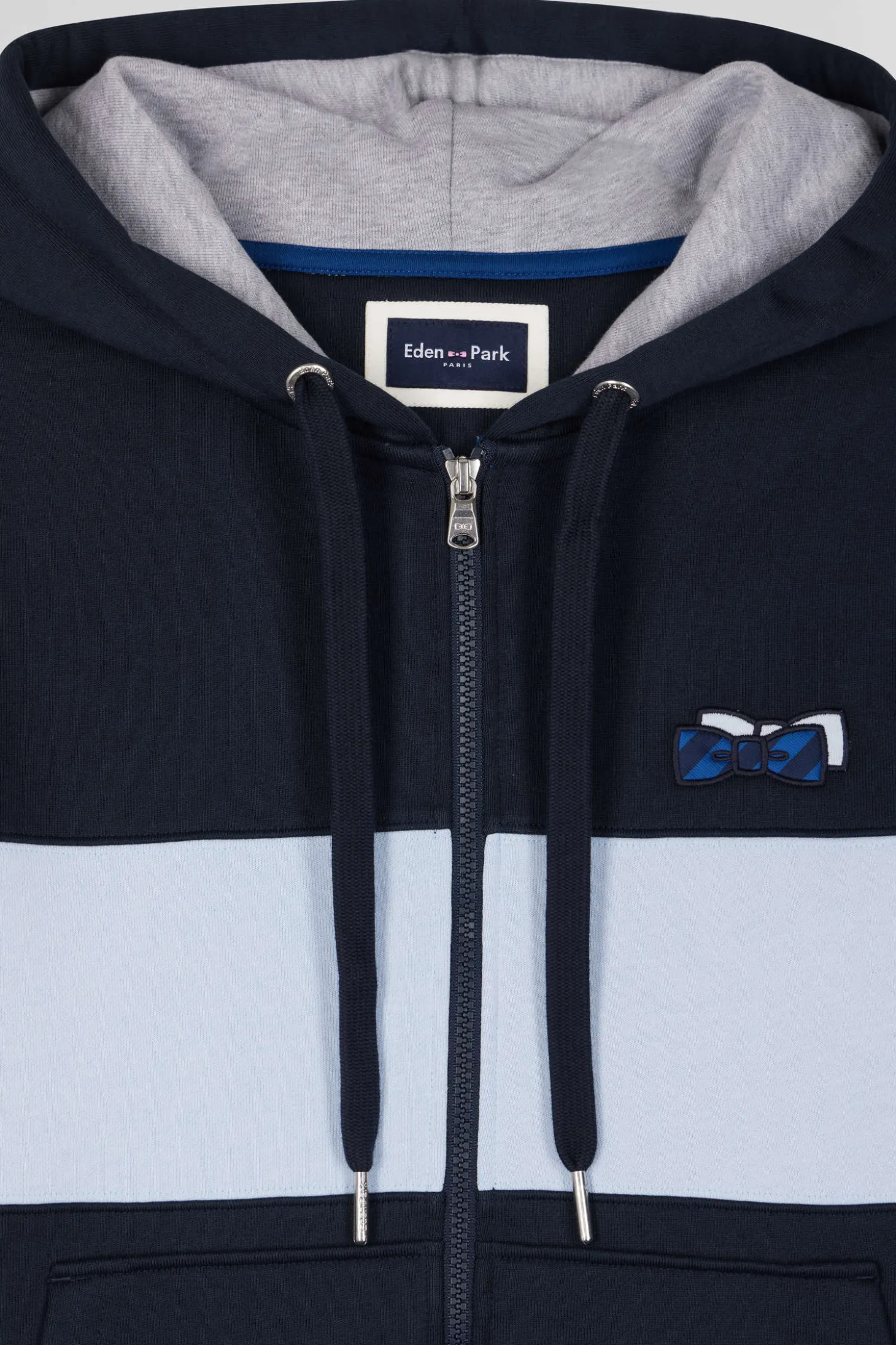 Sweatshirt à capuche zippé en coton ciel coupe Regular