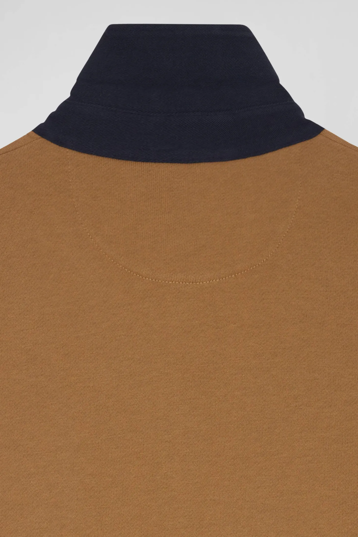Sweatshirt à col maillot en coton camel coupe Relaxed
