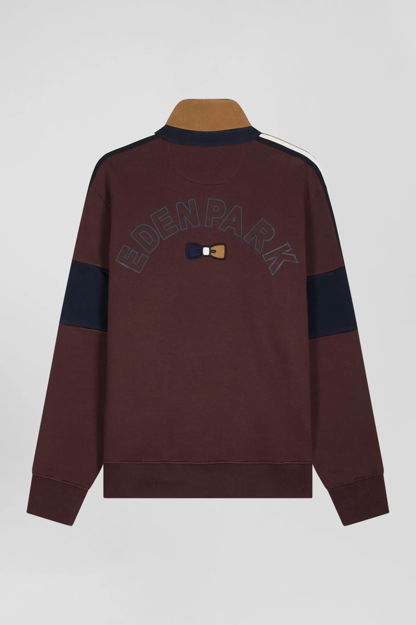 Sweatshirt col maillot en coton bordeaux coupe Relaxed