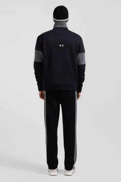 Sweatshirt col maillot en coton noir coupe Relaxed