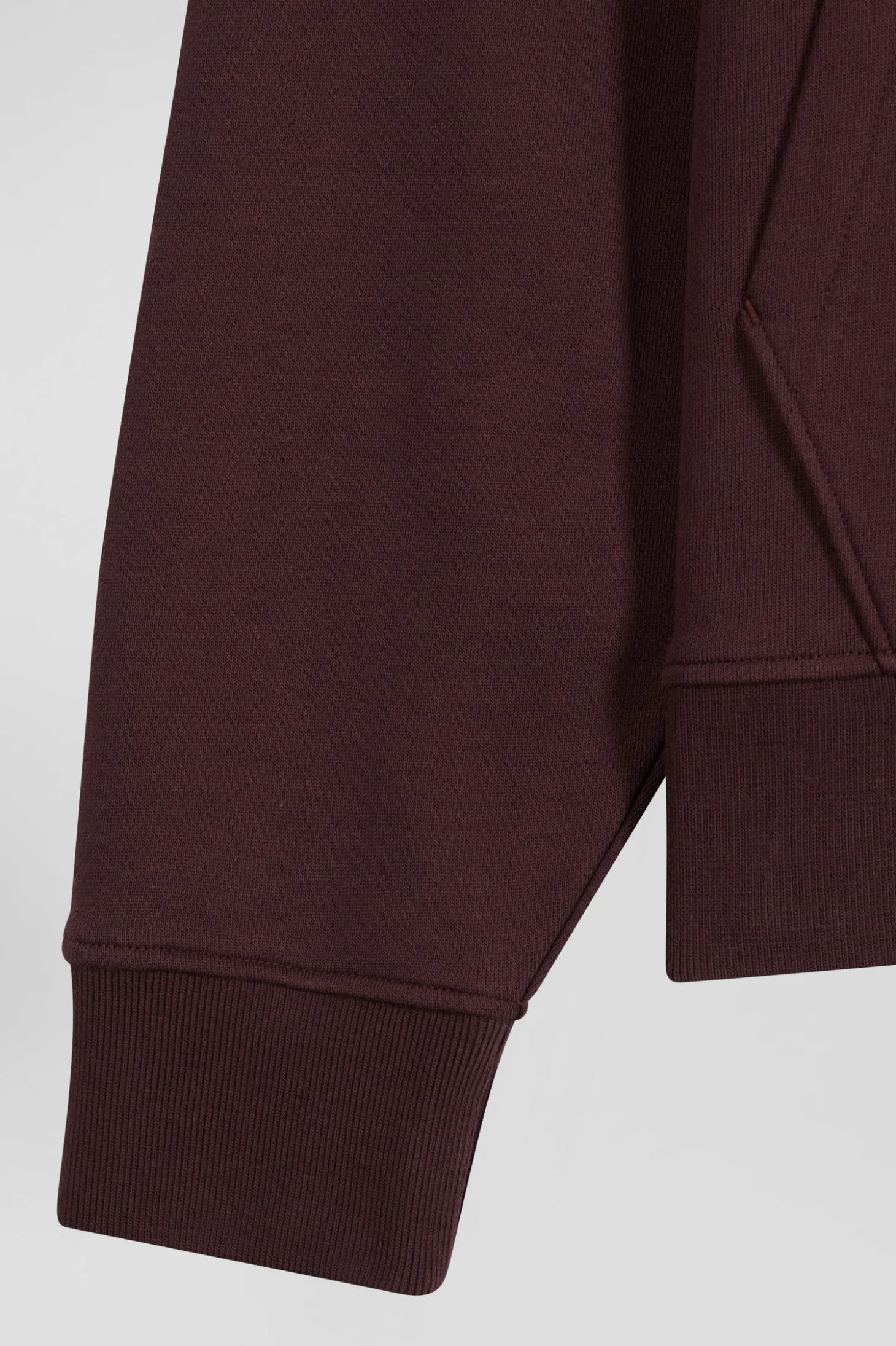 Sweatshirt col maillot en coton bordeaux coupe Relaxed