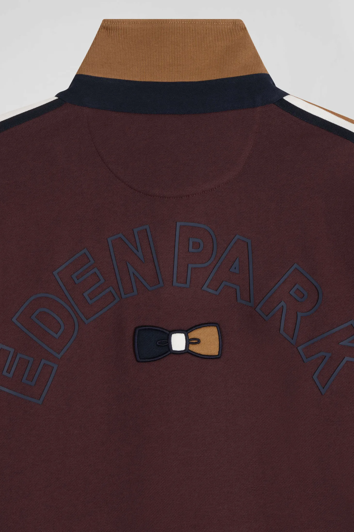 Sweatshirt col maillot en coton bordeaux coupe Relaxed