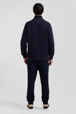 Sweatshirt en coton mélangé ciel coupe Relaxed broderie matelassée