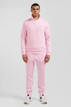 Sweatshirt en molleton coton uni rose coupe Regular
