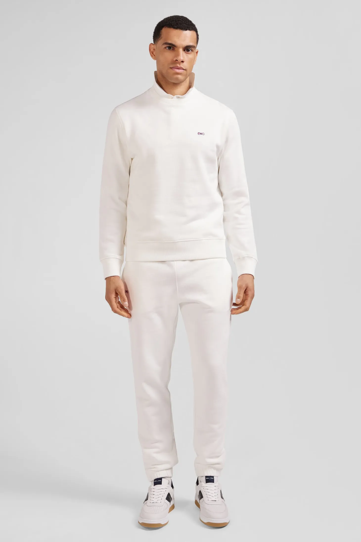 Sweatshirt en molleton coton uni écru coupe Regular