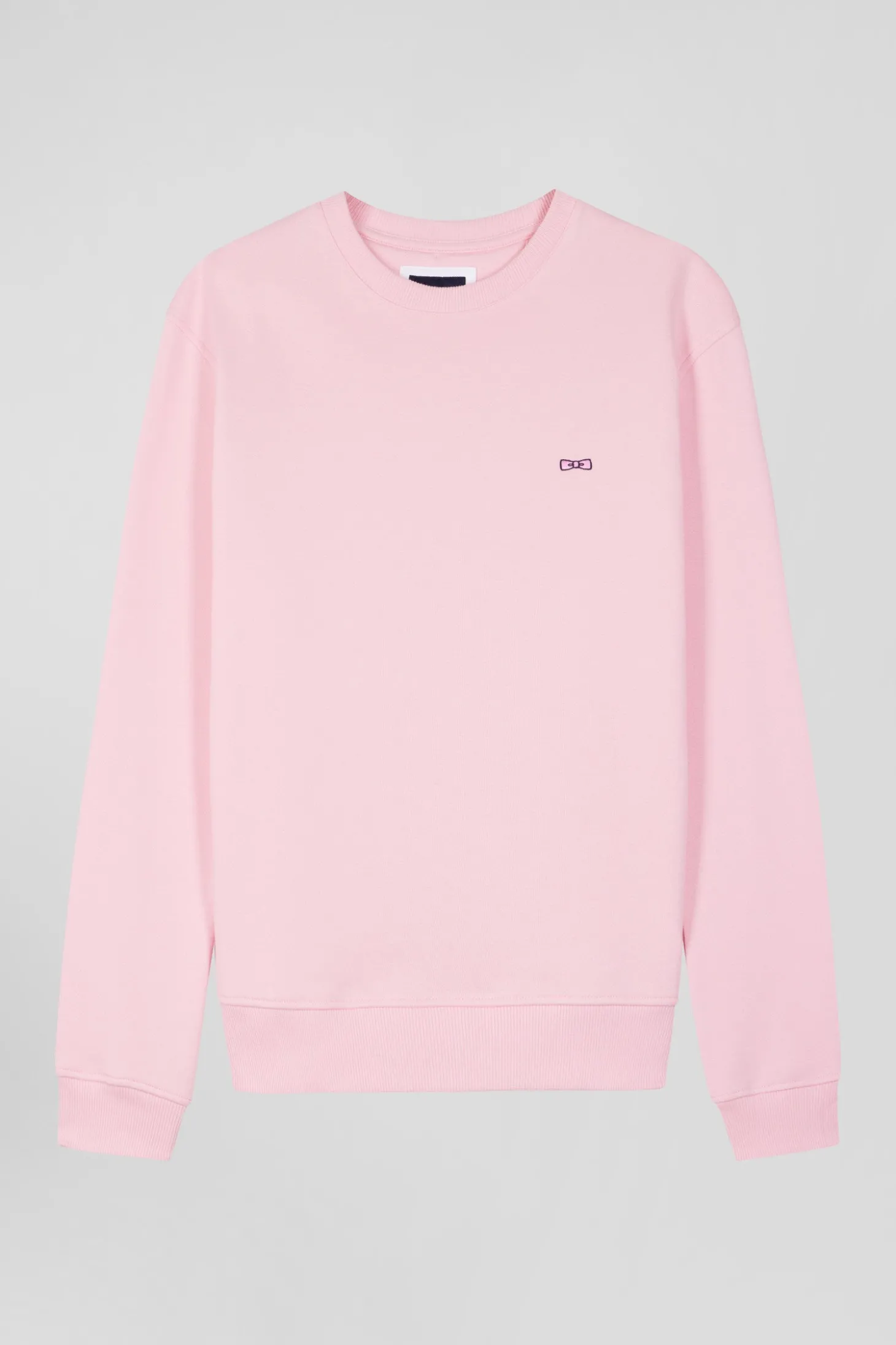 Sweatshirt en molleton coton uni rose coupe Regular