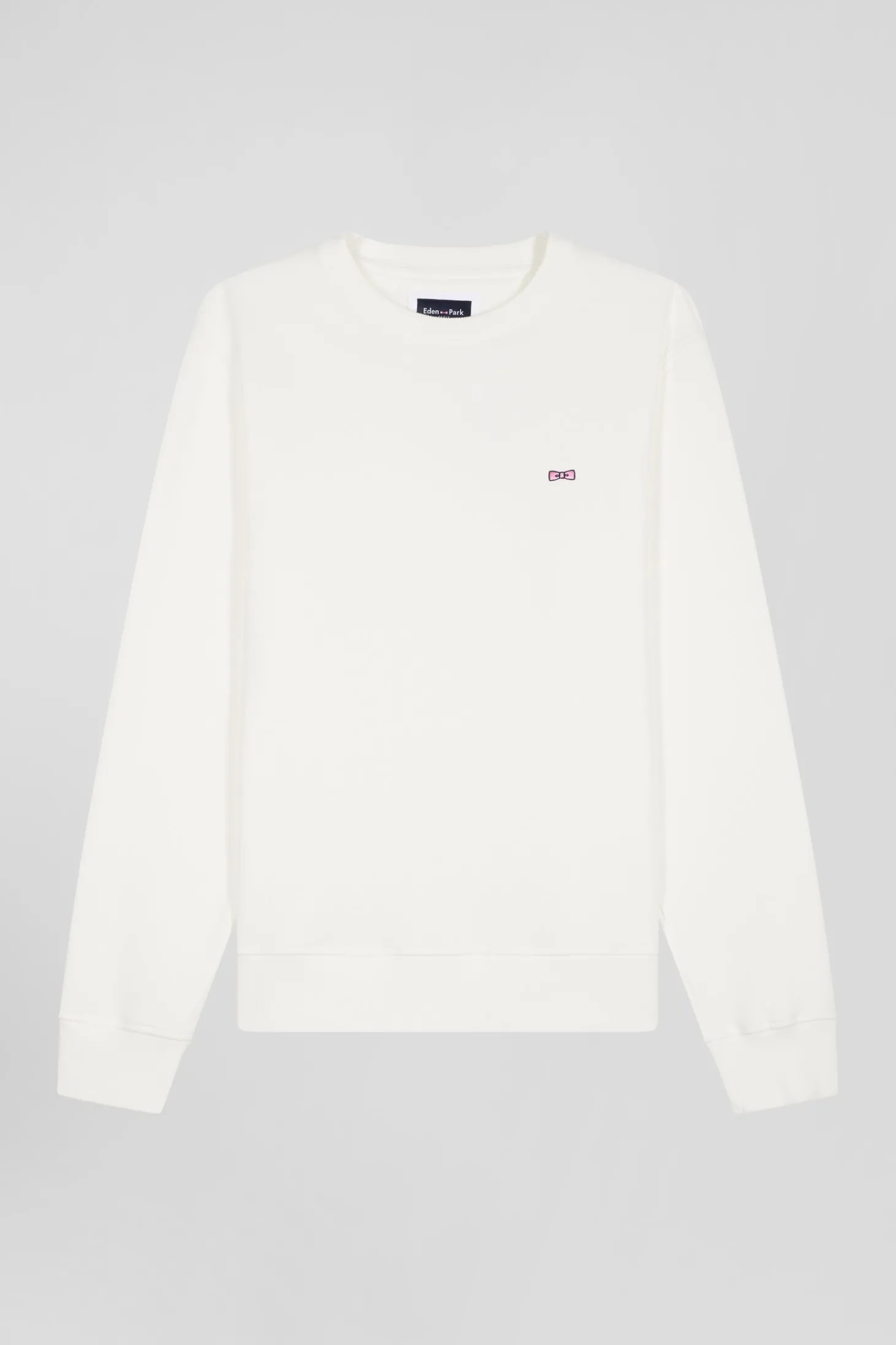 Sweatshirt en molleton coton uni écru coupe Regular