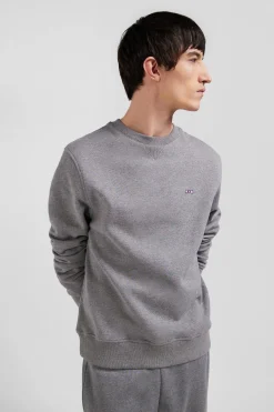 Sweatshirt en molleton coton uni gris coupe Regular