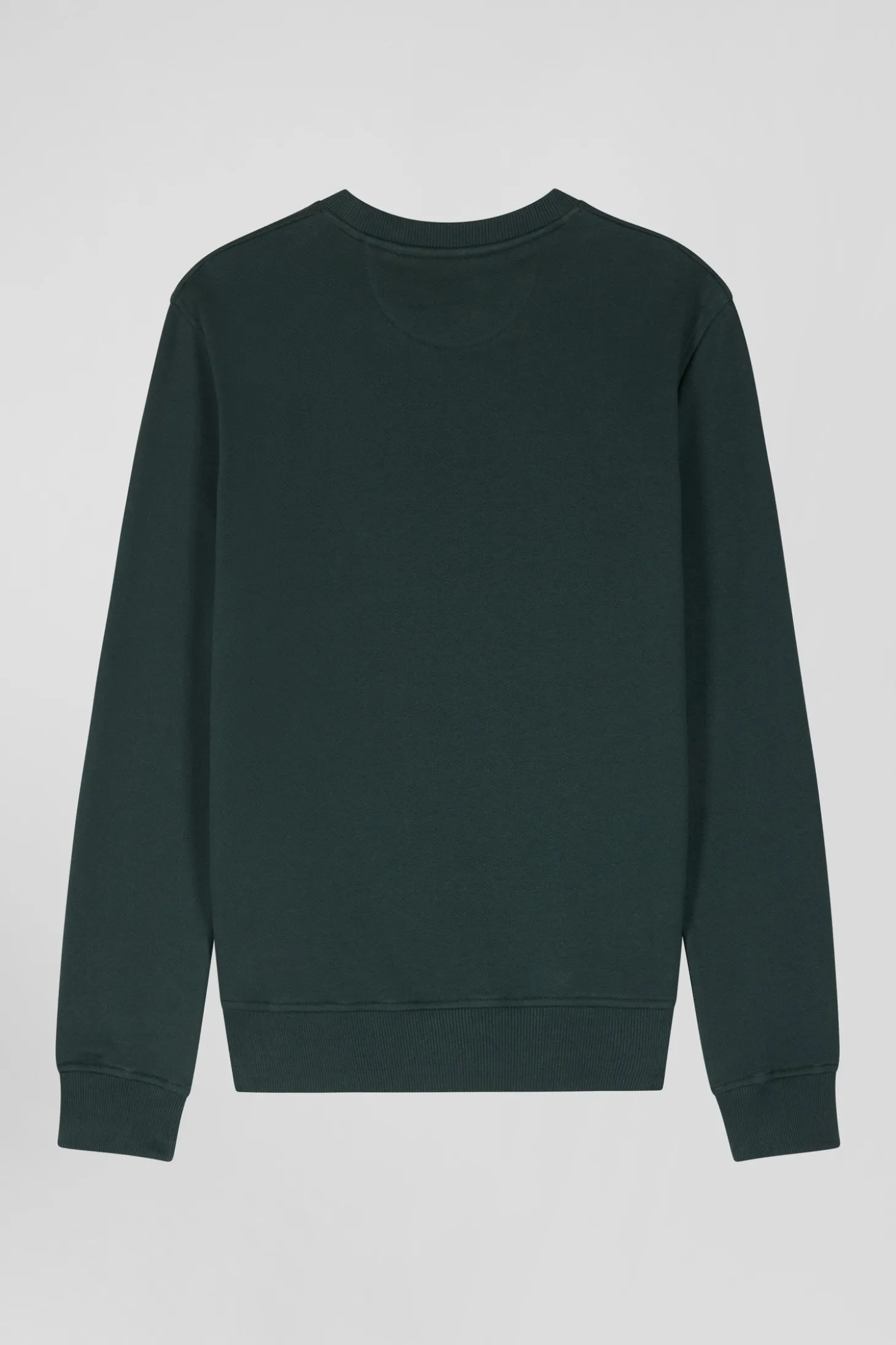 Sweatshirt en molleton coton uni vert coupe Regular