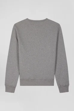 Sweatshirt en molleton coton uni gris coupe Regular
