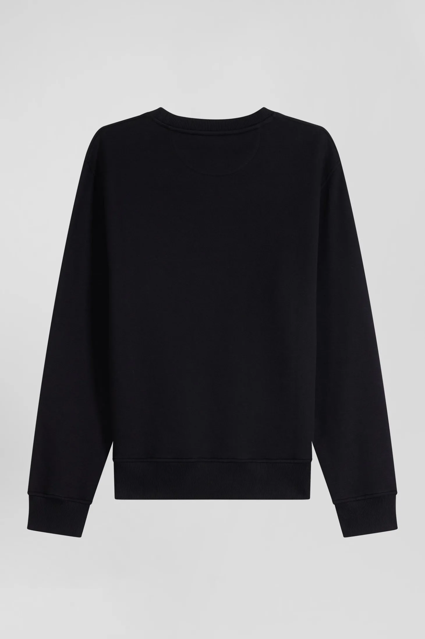 Sweatshirt en molleton coton uni noir coupe Regular