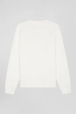 Sweatshirt en molleton coton uni écru coupe Regular
