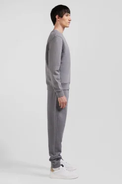 Sweatshirt en molleton coton uni gris coupe Regular