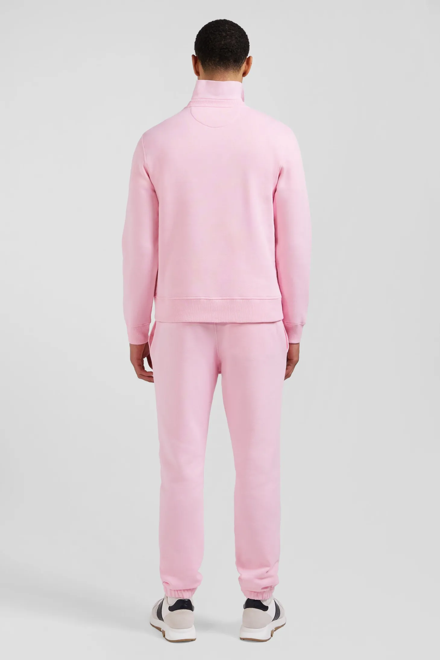 Sweatshirt en molleton coton uni rose coupe Regular